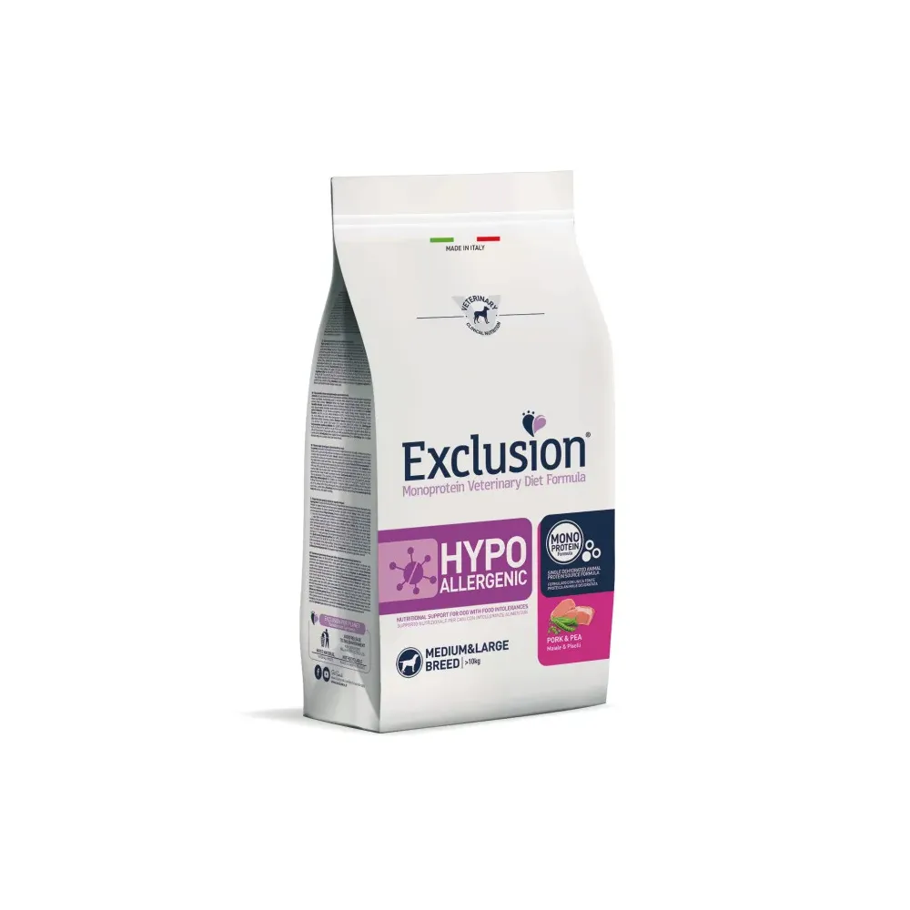 Exclusion Diet Hypoallergenic Medium/Large Breed Maiale e Piselli 2 kg Exclusion Diet Hypoallergenic Medium/Large Breed Maiale e Piselli 2 kg