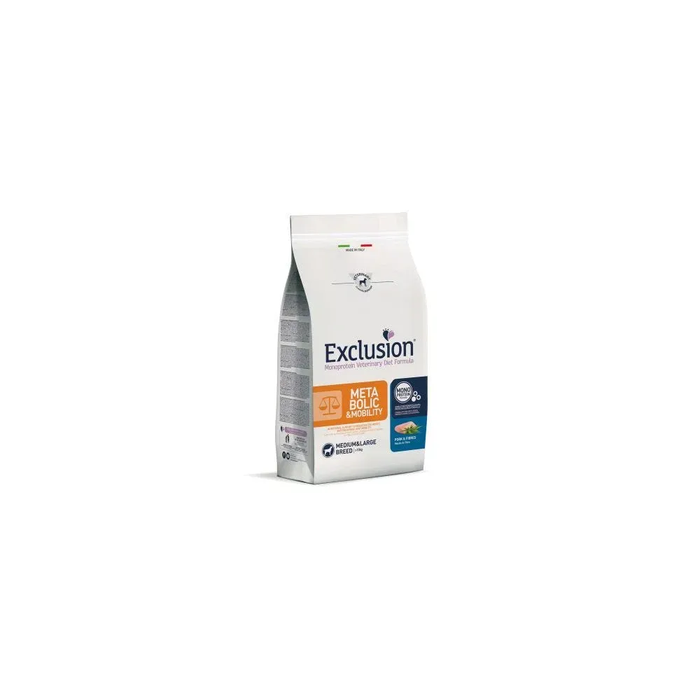 Exclusion Diet Metabolic & Mobility Medium/Large Breed Maiale e Fibre 12 kg Exclusion Diet Metabolic & Mobility Medium/Large Breed Maiale e Fibre 12 kg