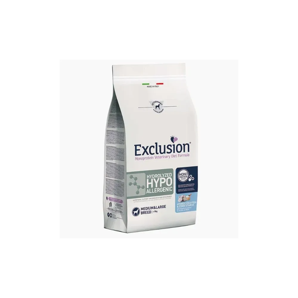 Exclusion Diet Hydrolyzed Hypoallergenic Adult Medium/Large Pesce 2 kg Exclusion Diet Hydrolyzed Hypoallergenic Adult Medium/Large Pesce 2 kg